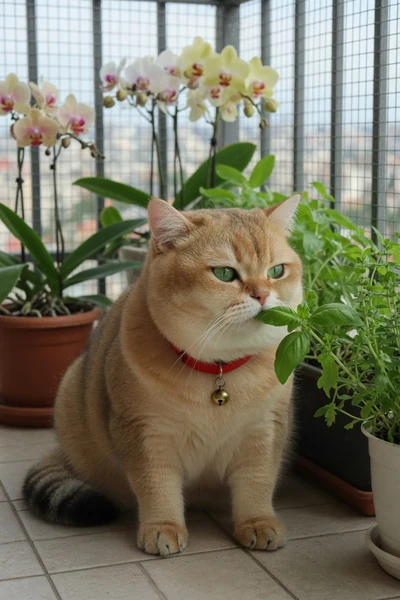 AI-generated Mochi in the Balcony Garden look.