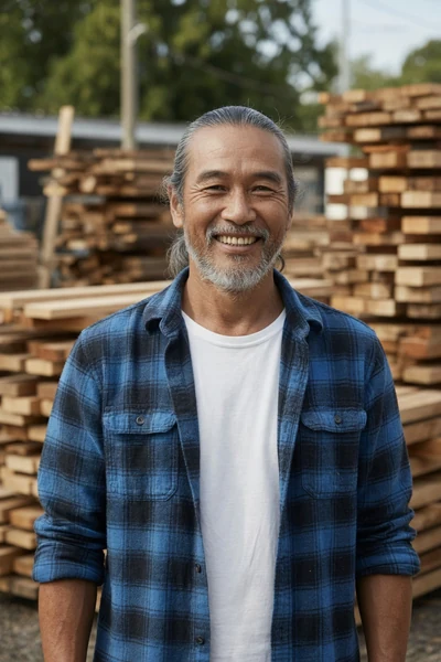 AI-generated Uncle Hock in the Plaid flannel look.